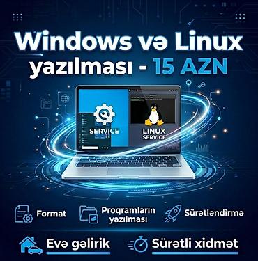Noutbuk və kompüter təmiri: Windows və Linux yazılması – 15 AZN Xidmətlər: - Windows və Linux — 1