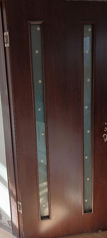 qapi otaq: Müasir dizaynlı taxta giriş/qapı paneli - Material: tünd qəhvəyi — 2
