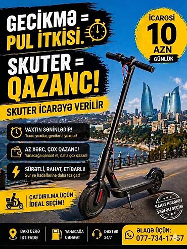 sukuter gence: Kuryerlər üçün gündəlik skuter icarəyə verilir. Hesabı olmayanlara — 1