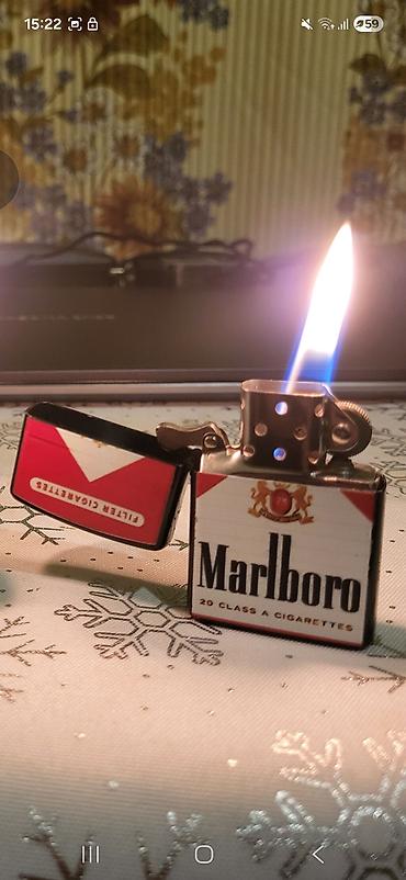 caxmaq: Marlboro temalı benzinli çaxmaq - Korpusu Marlboro qutusu dizaynlı — 2