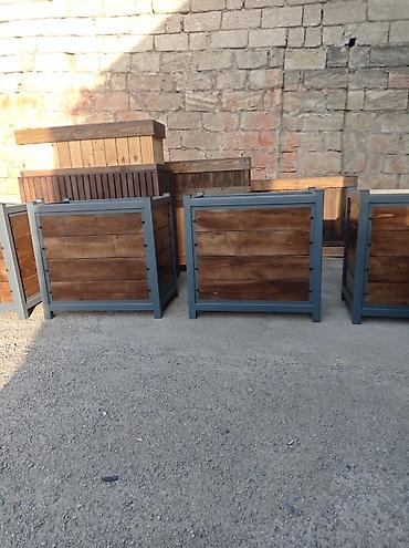 pustə agaci satilir: Metal karkaslı taxta dekorativ gülbəçə/qutu - Material: qalın divarlı — 4