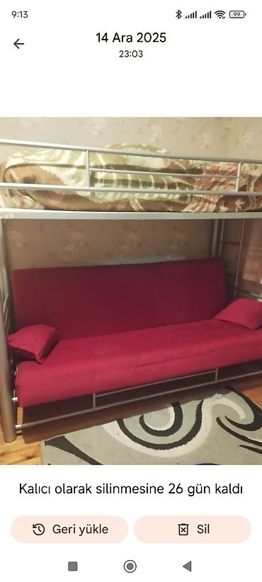 Oğlan və qız üçün, Yeni, Çarpayı, Matras ilə, Siyirməsiz, Dəmir