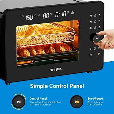 ipad ucuz: Eurolux EU-AO4880A22DBG Air Fryer Oven – 22 litrlik böyük həcmli — 2