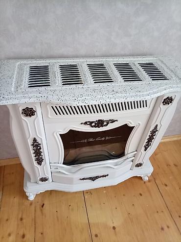 istilik sistemi: Klassik üslubda dekorativ qaz sobası/elektrik kamini - Zərif ağ — 4