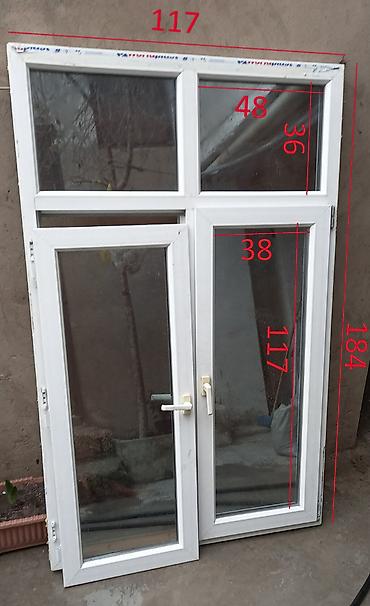 plasdik ayna: İşlənmiş İkiqat şüşə paketi Plastik pəncərə, Еni: 117 sm, Uzunluğu: 184 sm — 1