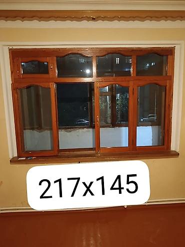 мох: Taxta çərçivəli pəncərə bloku - Ölçü: 217 x 145 sm (eni x hündürlük) — 1