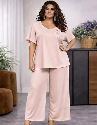 Kompleti: Dvodijelni ženski komplet – plus size - Gornji dio: bluzica sa — 8
