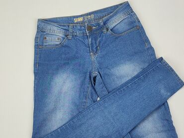 jeansy z łatami: Jeansy, XS (EU 34), stan - Dobry