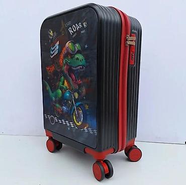 Rančevi, torbe i koferi: Dečji kofer na točkiće – motiv dinosaurusa na motoru - Tvrdo kućište — 2