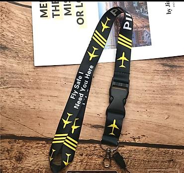 Digər aksesuarlar: Aviator mövzulu boyun ilgəyi (lanyard) - Dizayn: qara zəmində sarı — 1