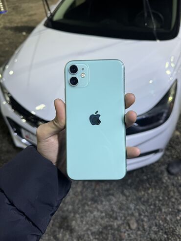 Apple iPhone: IPhone 11, Б/у, 64 ГБ, Зеленый, Защитное стекло, Чехол, Коробка, 71 %