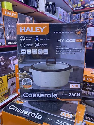 Кастрюля HALEY HY-11005 с крышкой, 26 см, 6 л. Практичная кастрюля at lalafo.kg Кастрюля HALEY HY-11005 с крышкой, 26 см, 6 л. Практичная кастрюля