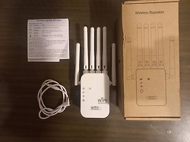 wifi modemleri: Wi-Fi gücləndirici (repeater) 6 antena — 300 Mbps (Type-C) Mətn — 1