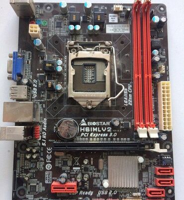 Материнские платы: Материнская плата, Б/у, Biostar, LGA1155, Micro-ATX, Для ПК