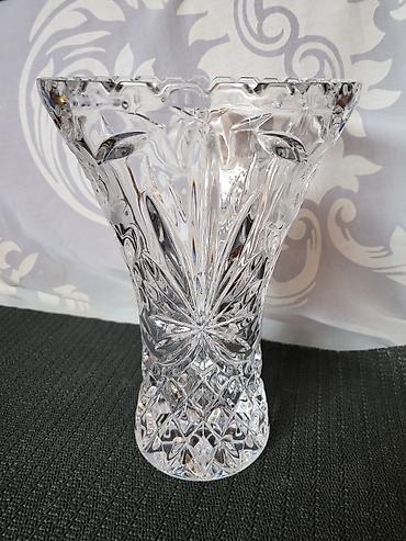Vaza kristal Bohemija rucni rad iz 70ih godina. Vaza kristal,led — 6