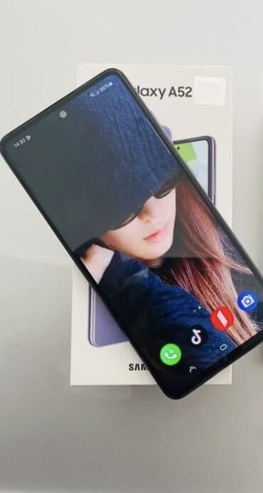 Аудиотехника: Samsung Galaxy A52, 128 ГБ, цвет - Бежевый, Отпечаток пальца, Две SIM карты, Face ID