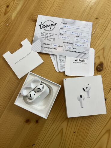 электро щётка: Продаю AirPods 4 Anc Оригинальные беспроводные наушники. Покупал 13го