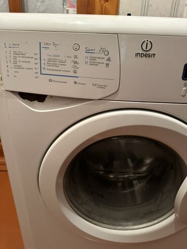 primax su filteri: Paltaryuyan maşın Indesit, 6 kq, İşlənmiş, Avtomat, Qurutma var, Ünvandan götürmə, Ödənişli çatdırılma