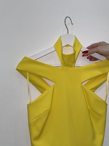 vezivanje mašne na haljini: S (EU 36), color - Yellow, Evening, With the straps