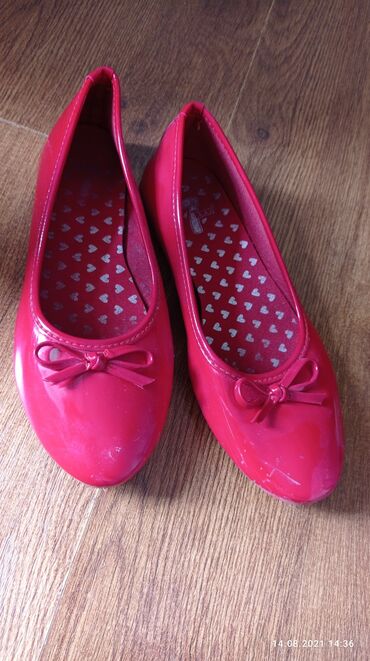 обувь подростковый: Туфли 35.5, цвет - Красный