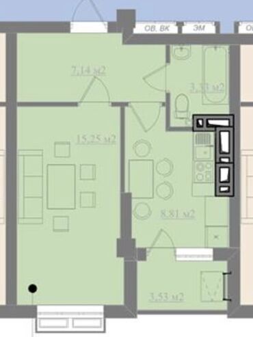 сдаю 2х комнатная квартира: 1 комната, 40 м², Элитка, 10 этаж, ПСО (под самоотделку)