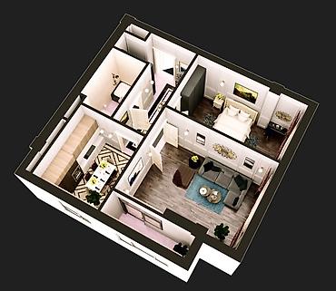 квартиры гес 2: 2 комнаты, 58 м², Юнусалиева/Суванбердиева 12 этаж — 3