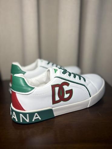 сланцы nike: Белые низкие кроссовки Dolce&Gabbana. - Дизайн: контрастные — 1