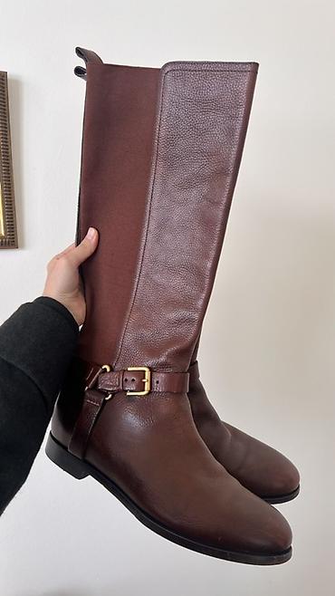boot: Высокие женские кожаные сапоги Ralph Lauren оригинал в стиле жокейских — 5