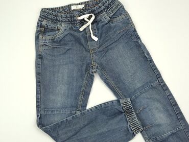 jeans mum fit: Spodnie jeansowe, 11 lat, 140/146, stan - Bardzo dobry
