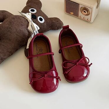 леопардовые вещи: Детские балетки) бордового цвета800с - Материал верха: лаковая