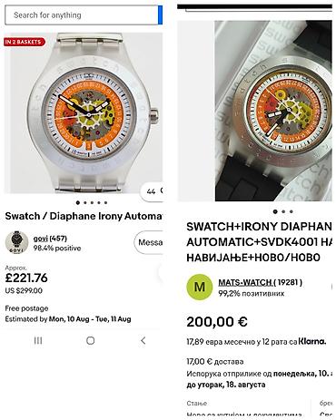 Ručni satovi: ★ Na prodaju ručni sat unisex Swatch Irony Diaphane Automatic — 12