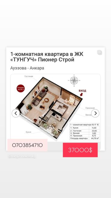 Продажа квартир: 1 комната, 45 м², 105 серия, 1 этаж, ПСО (под самоотделку)