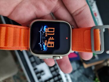 tw8 ultra watch: Smart watch ultra 8 +2ədəd kəmər(biri silikon biri parça) +Şəffaf