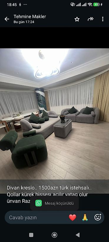 Divan kreslo. 1500azn türk istehsalı. Qollar kürek hissesı acılır lalafo.az -da Divan kreslo. 1500azn türk istehsalı. Qollar kürek hissesı acılır
