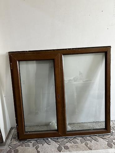kilim: İkiqat şüşəli plastik pəncərə çərçivəsi (ağac teksturası rəngində) - — 1