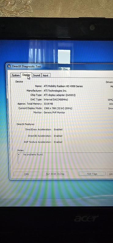 ipad 10.2 qiymeti: Acer Aspire 5732Z noutbuk - Ekran: 15.6" (1366×768), parlaq panel - — 5