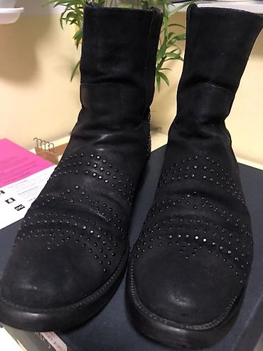 Čizme: Crne kožne čizme sa nitnama Vittorio Virgili - Materijal: prirodna — 9