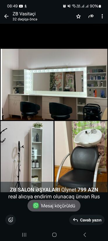 razinde kiraye gozellik salonu: *ZB* *SALON ƏŞYALARI* Qİynet *799 AZN* real alıcıya endirim olunacaq