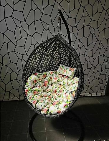 Ležaljke i ljuljaške: Viseća “egg” fotelja sa stalkom - Konstrukcija: čvrst metalni okvir — 10