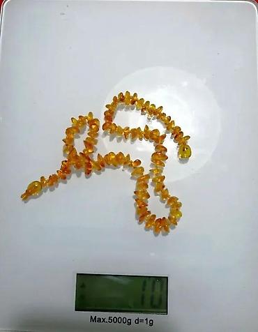 Ogrlice: Vintage Baltički ćilibar Baby Line Chips ogrlica boje meda — 5