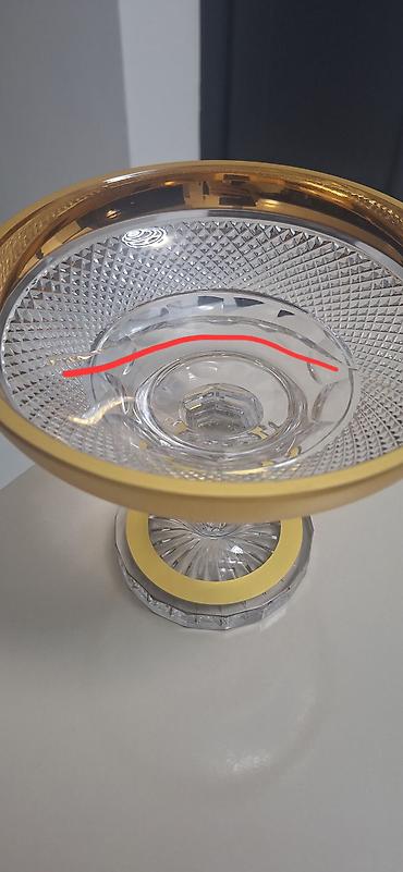 tom xrustal: Original Tom xrustal meyve qabi. diametr 20sm,hundurluk 18sm sekilde — 4