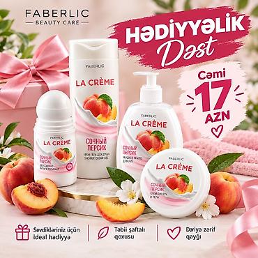 FABERLIC kosmetika və baxım dəstləri 1) Hədiyyəlik La Crème “Şaftalı”