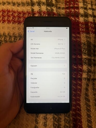 Apple iPhone: IPhone 8 Plus, 64 GB, Qara, Barmaq izi — 7