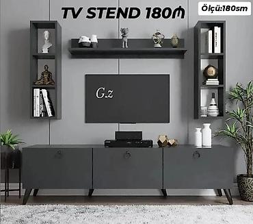 tv atdigi: TV stend dəsti – 180 sm - Rəng: tünd boz/qrafit - Üslub: minimal və — 1