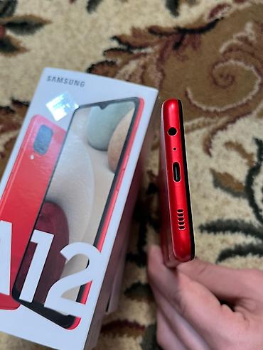 samsung 19: Samsung Galaxy A12, 32 GB, rəng - Qırmızı, Barmaq izi — 5