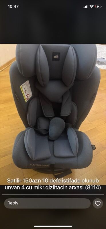 Oyuncaqlar: Uşaq avtomobil oturacağı – Calm brendi, “Panoramic” modeli, tünd boz