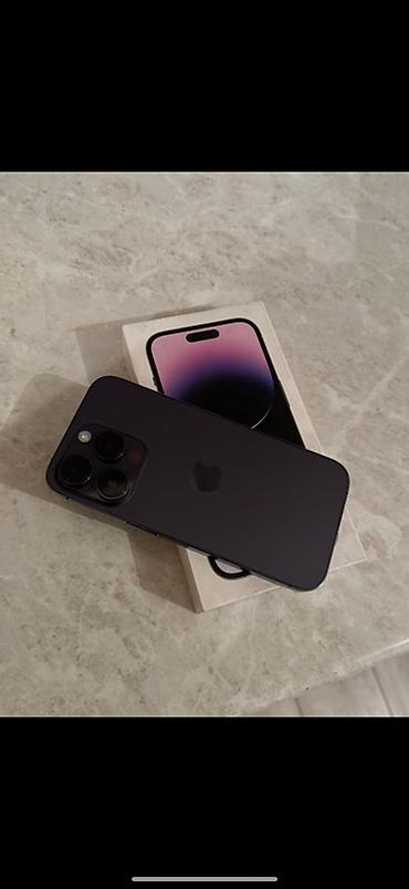 IPhone 14 Pro (вероятно, цвет Deep Purple) с коробкой. 256гб АКБ 76