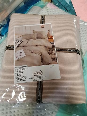 bed sheets: Постельное бельё, комплект 4 предмета, 100% хлопок (washed cotton) — 1