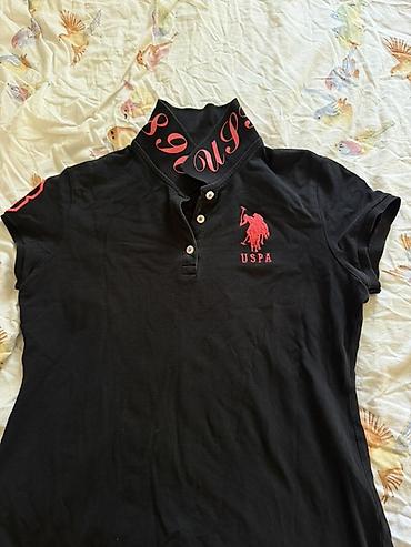 polo kurtka: USPA qadın polo köynəyi Razmer L amma M razmerine gedir - Rəng: qara - — 1