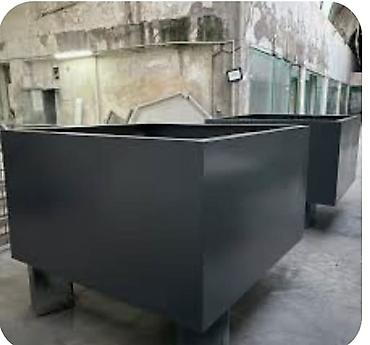 Bitkilər üçün dibçəklər: Müasir dizaynlı kvadrat dekorativ çiçək/qazon qabları 1 metrin 1 metre — 4